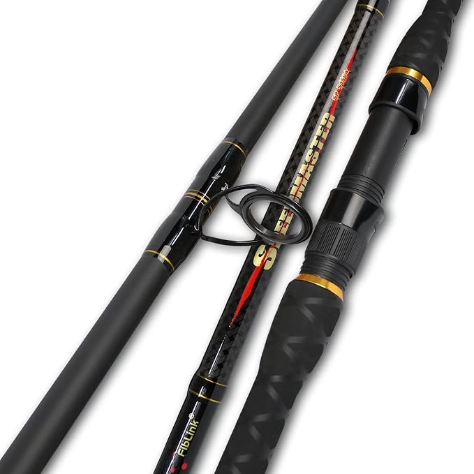 Fiblink Surf Spinning Fishing Rod 2 Piece Carbon Fiber Portable Travel Spinning Rod (10-Feet & 12-Feet)