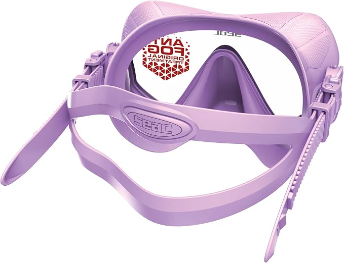 SEAC Pura – Frameless Single-Lens Silicone Diving Mask | Antifog Low Volume Mask for Diving and Snorkeling with 3D Buckle