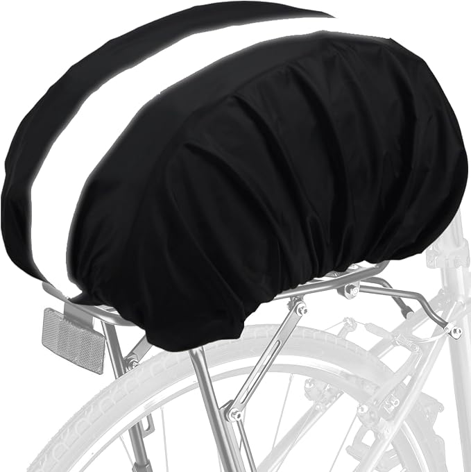20L Bicycle Rear Rack Cover with Reflective Strip Bicycle Rear Rack Cover Black