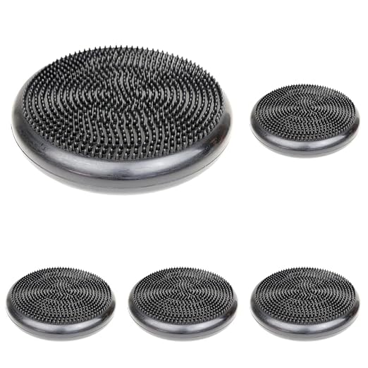 Cando-30-1870 CanDo Inflatable Balance Disc for Balance Training, Proprioception, Strengthening Lower Extremities, Posture, Stress Relief, Restlessness & Anxiety. Black, 14” Diameter (Pack of 5)