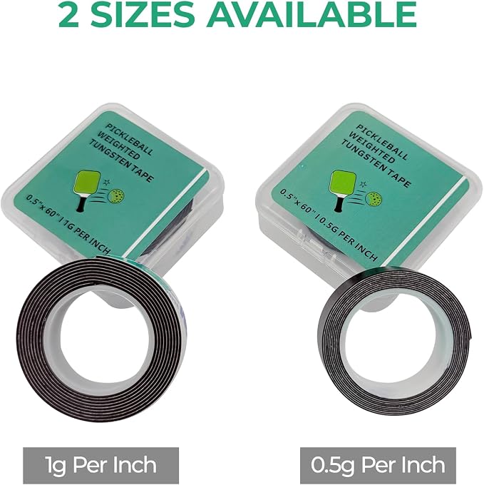 Tungsten Weight Tuning Tape, 60 Inch High Density Balance Strip, 0.5g/in & 1g/in Two Density Options, Non-Toxic Strong Adhesive Weight Strip for Pickleball Paddles, Golf Clubs & Tennis Rackets