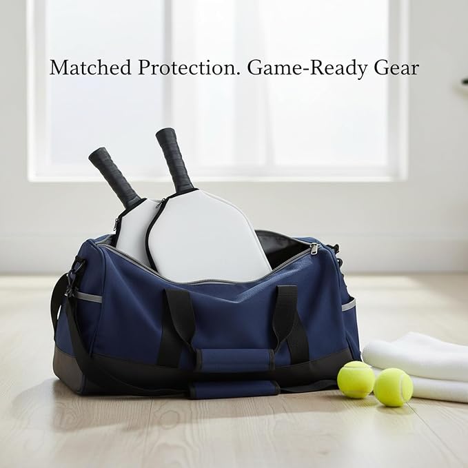 2-Pack Neoprene Racket Covers for Table Tennis & Badminton, Protective Storage Sleeves with Hanging Loop, Scratch-Resistant Paddle Cases