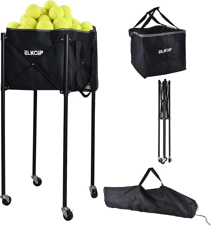 Portable Pickleball & Tennis Ball Hopper - Pickleball Collector Retriever Basket Carrier Gatherer Picker Container for Picking and Storage Training Tool for Ball