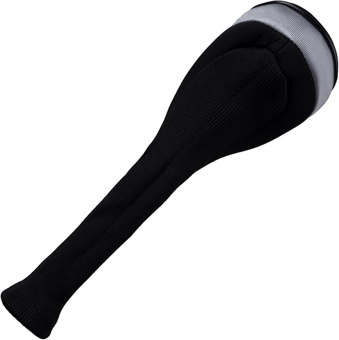 Andux 3pcs/Set PU Golf Wood Club Head Covers with Long Neck | for 460cc Driver Fairway Wood Club with Hook & Loop No. Tags Coloured Piping Pull-On Closure