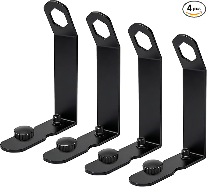 Load Stops for T-Slot Cross Bars 4-Pack, Stainless Steel Replacement with Secure Locking Clamps - Compatible with Roof Racks for Kayak, Canoe, Ladder, Ski, Surfboard, Paddleboard, Snowboard