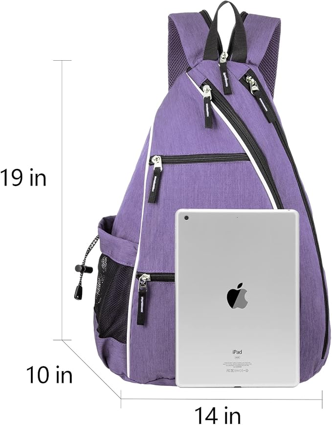 Sucipi Pickleball Bag - Men's & Women's Pickleball Backpack, Adjustable Sling Bag w/Fence Hook/Large Capacity/Safety Pocket