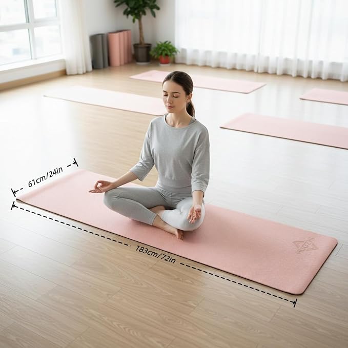 Extra Thick Yoga Mat 0.315 Inch, Non Slip 72x24 Inch, POE Eco Friendly Cushioned Mat for Home Gym Yoga Pilates Men Women