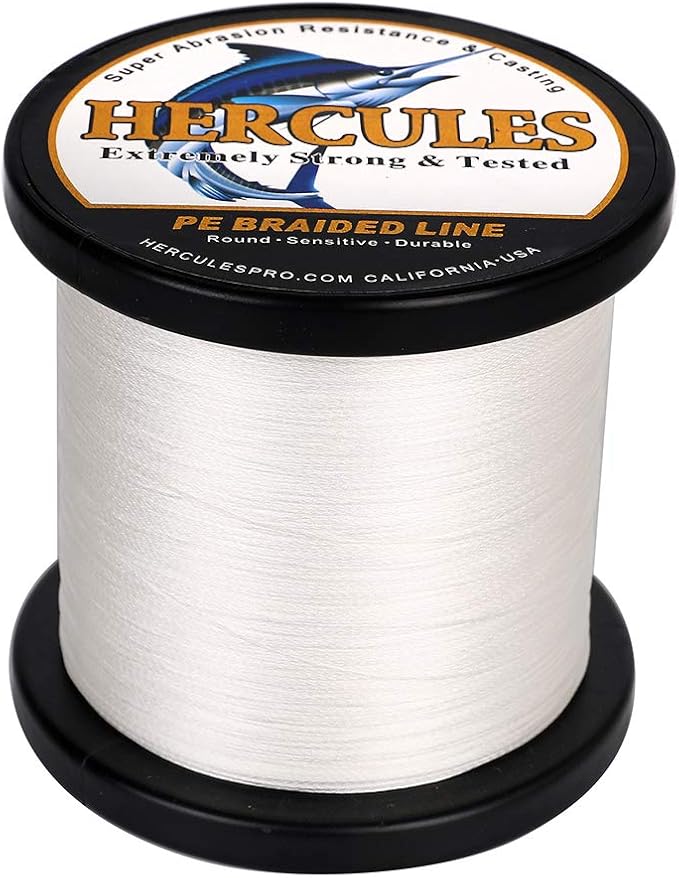 HERCULES Cost-Effective Super Strong 4 Strands Braided Fishing Line 6LB to 100LB Test for Salt-Water, 109/328 / 547/1094 Yards (100M / 300M / 500M / 1000M), Diam# 0.08MM - 0.55MM, Hi-Grade