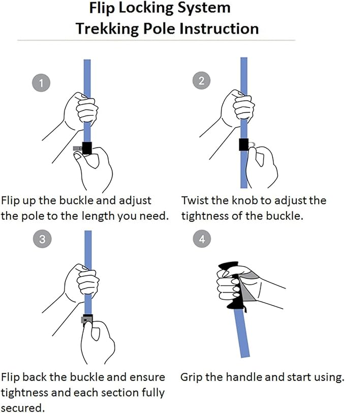 ATUNAS Trekking Poles, 2-Pack Lightweight Aluminum Collapsible Hiking Sticks with EVA Grip and Quick Lock for Men and Women