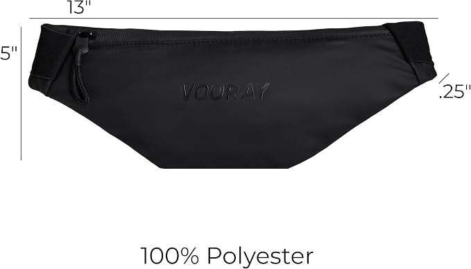 Vooray Men & Women Active Fanny Pack – Adjustable For Running, Biking & Hiking Matte Black
