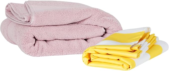 Dock & Bay Beach Towel - Quick Dry, Sand Free - Compact, Lightweight - 100% Recycled - Includes Bag - Cabana - Boracay Yellow - Large (160x90cm, 63x35)