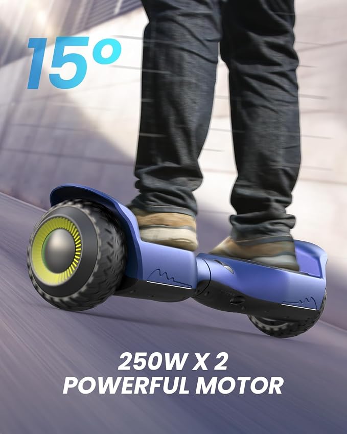 Gyroor Self Balancing Scooter New G13 All Terrain Balancing Scooter with LED Lights, Self Balancing Off Road with Bluetooth for Kids ages 6-12 and Adults-Blue