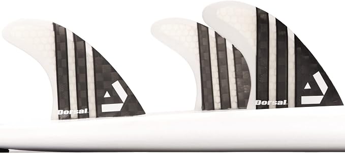 DORSAL Surfboard Fins Thruster 3 Set FCS Compatible with Carbon Honeycomb Hexcore