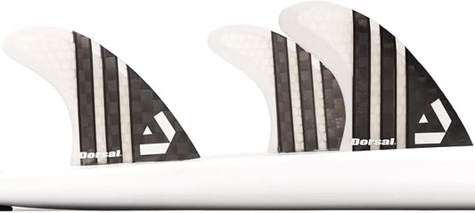 DORSAL Surfboard Fins Thruster 3 Set FCS Compatible with Carbon Honeycomb Hexcore