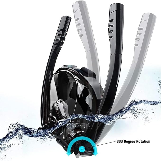 Snorkel Mask,Full face Snorkel Mask,Diving mask,Double Snorkel,Breath Separation,Anti Fog Anti Leak, 180 Degree Ultra Wide Angle,Suitable for Adults and Kids
