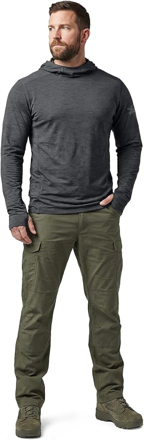 CQR Men's UPF 50+ Sun Protection Long Sleeve Quick Dry Athletic Shirts, Stretch Running Workout Hiking T-Shirts