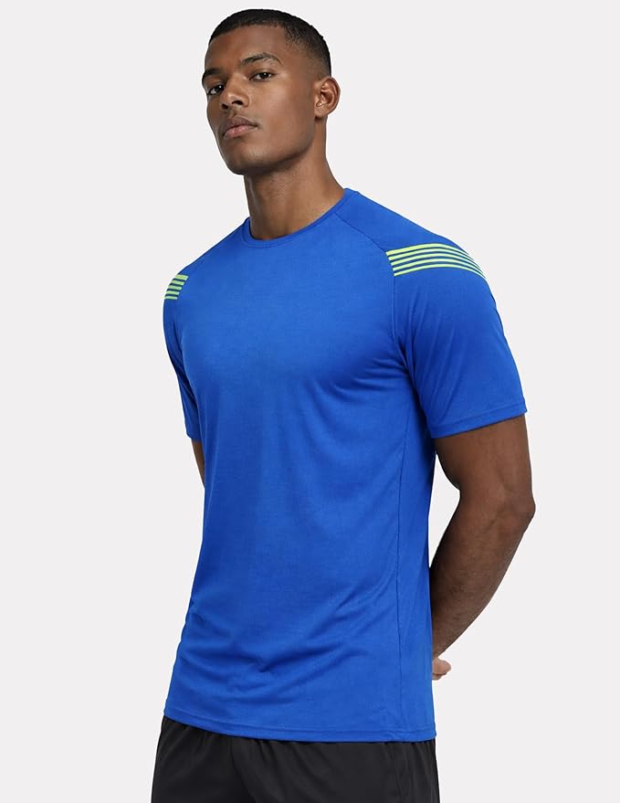 5 Pack Men’s Active Quick Dry Crew Neck T Shirts | Athletic Running Gym Workout Short Sleeve Tee Tops Bulk