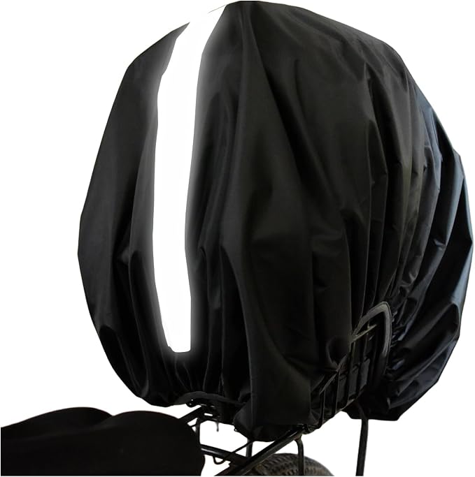 70L Bicycle Rear Rack Rain Cover with Reflective Strip Bike Trunk Rain Cover Black
