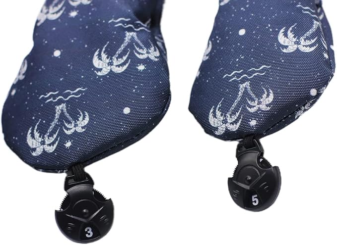 Golf Club Head Covers 3 Pack Waterproof Cloth Head Covers for Driver/Fairway Wood/Hybrid Fit All Golf Clubs Headcover #1#3#5 for All Brands
