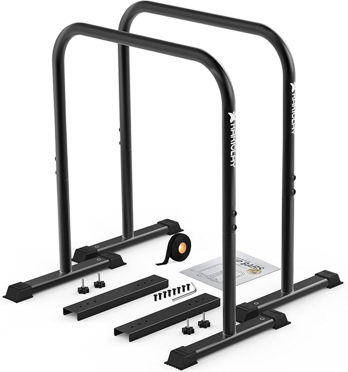 KAKICLAY 2026 Upgrade World's Best Strongest Premium Dip Bars with Adjustable Ultra-Stable Settings & Non-Slip Feet - USA Original Patent, USA Designed, USA Shipped, USA Warranty