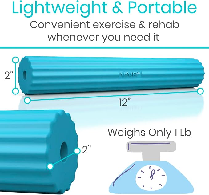 Vive Flex Therapy Bar for Tennis Elbow Relief (Light) - Physical Therapy Aid, Improve Tendonitis & Grip Strength - Resistance for Golfers, Hand, Epicondylitis, Equipment - Strengthens Wrist & Forearm