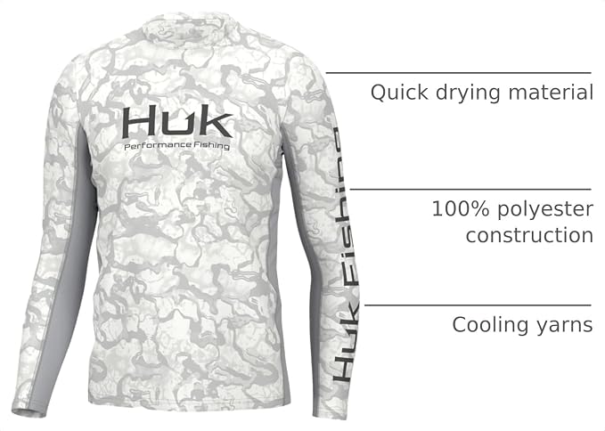 HUK Men's Icon X Long Sleeve Shirt, Performance Fishing Shirt