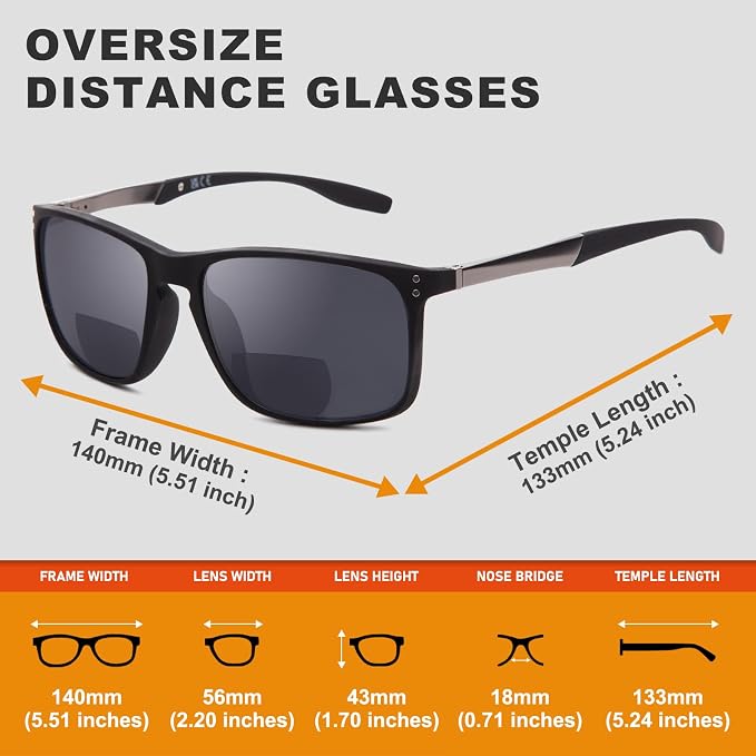 JO Bifocal Reading Glasses Sunglasses 2 Pack - UV400 Protection Fashion Bifocal Sun Reader for Men