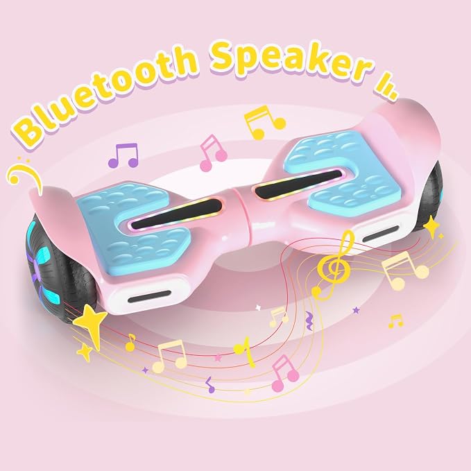 SIMATE 6.5" Scooter, Bluetooth Music Speaker and LED Light, Top 8.5mph & 8.5 Miles Range Power by Dual 250W Motor, Gifts for Kids Adults Boys, for All Ages
