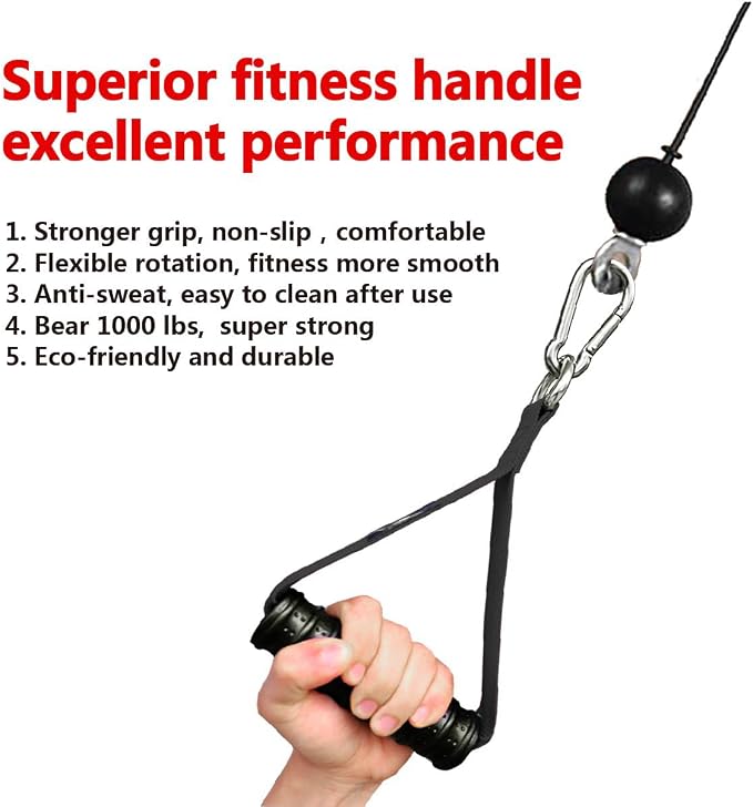 Heavy Duty Gym Workout Handles Attachment for Cable Machine,Resistance Band,Pulley System Home Exercise Equipment, Comfortable and Stronger Grip