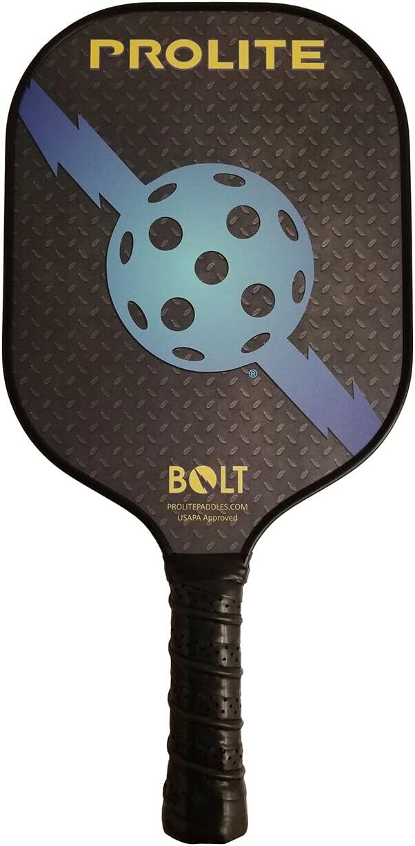 PROLITE Bolt Pickleball Paddle - Light Weight - Powerful - Carbon Fiber Facing for Superior Ball Placement - Polypropylene Honeycomb Core - Micro Matte Edge Guard - USAP Approved