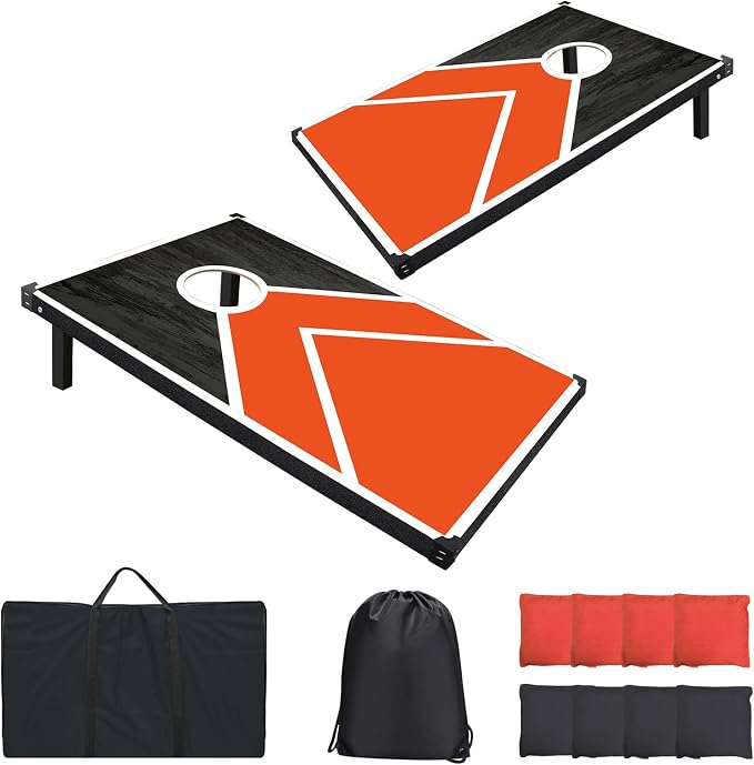 Cornhole Board Set, 3'x2' Cornhole Set, Corn Hole Boards Set, Lightweight Corn Hole Set Includes 2 Cornhole Boards, 8 Cornhole Bean Bags & Carry Case for Outdoor Games