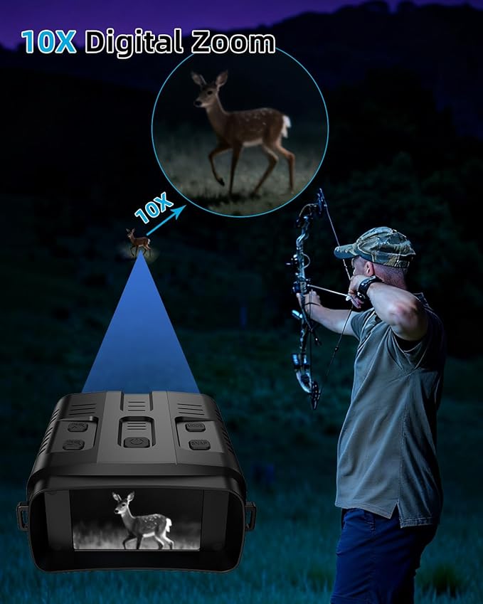 4K Day/Night Vision Goggles | Smart App Night Vision Binoculars - Up to 2642 FT Viewing Range, 3" HD LCD Screen, 4000mAh Rechargeable Battery, Includes 32GB Card, Video & Audio Recording for Camping