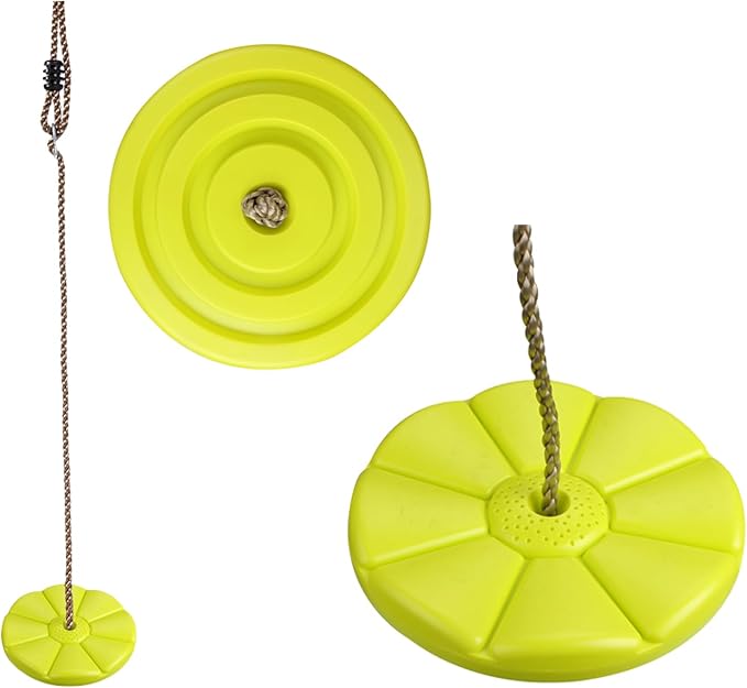 IFOYO Tree Swing Disc, Round Kids Swing Seat for Outdoor Backyard Playground, Holds 220lbs 100kg for 3 to 10 Years Kids Children, Yellow