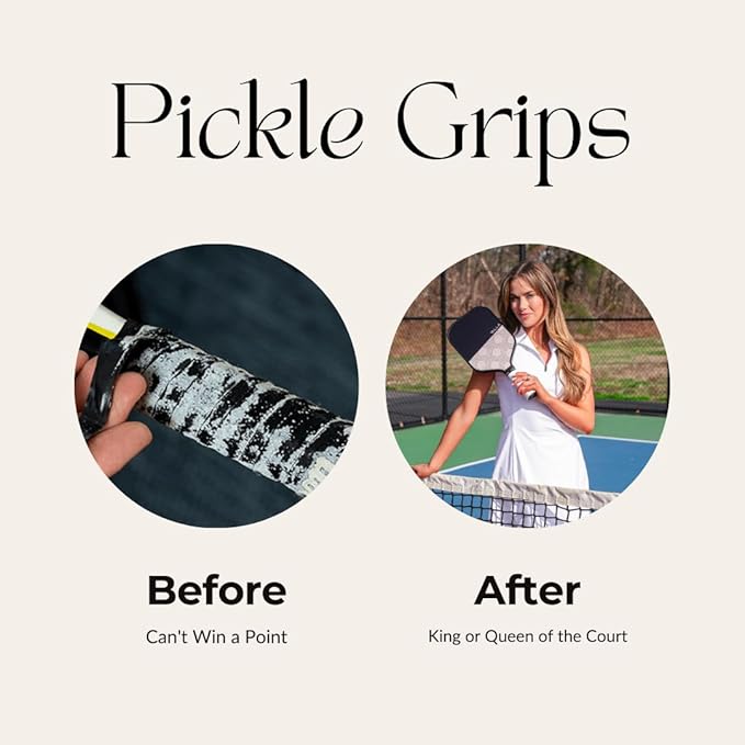Pickle Grips Pickleball Paddle Grip Tape - Overgrip Grip Wrap for Pickleball Racket - Moisture Wicking Paddle Grip Wrap (2 Pack)