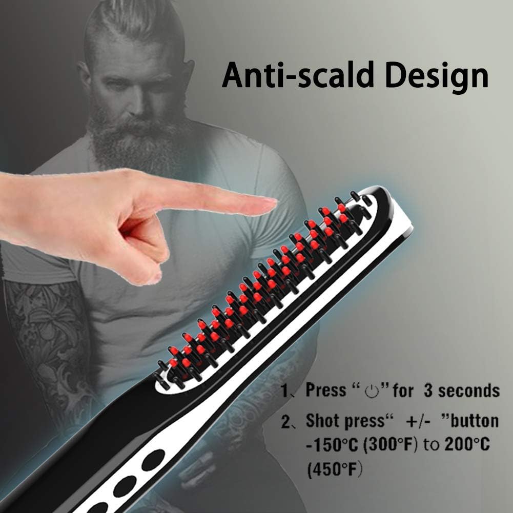 Beard Straightener, Beard Straightening Comb with Cordless/Mini Sized/Auto Shut Off for Traveling, Home, Dating, Great Gift for Dad, Father&#39;s Day Gift