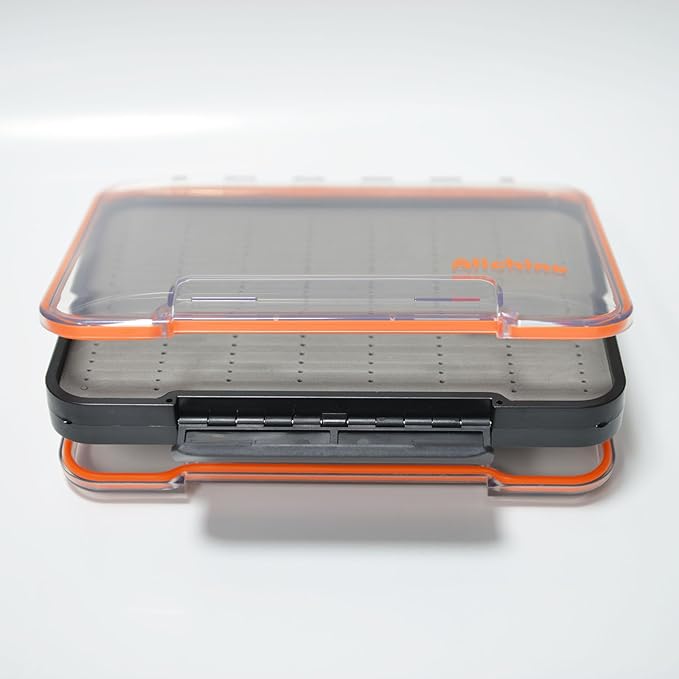 ALICHINO Fly Box for Fly Files Ice Jig Box Two Sided Waterproof Fly Fishing Box for Nymphs and Streamers (Grey Foam Insert C, Large， 9 * 6.5 * 1.9Inch)