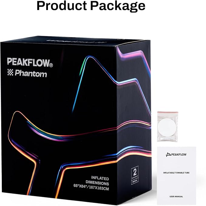 PEAKFLOW Towable Tube,Boat Tube,1-3 Person,Tubes for Boating,PVC Liner and Full Nylon Cover,Lake & Ocean Fun