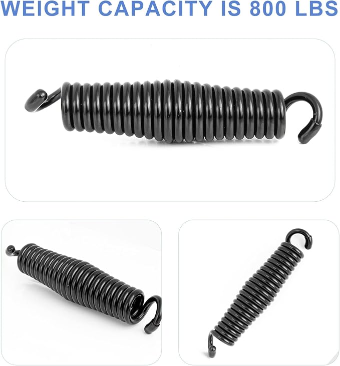 Porch Swing Springs Hammock Chair Spring Hold up to 1600lbs Heavy-Duty Chr-ome Springs for Hanging Chairs Ceiling Mount Porch Swings Punching Bag - 2 PCS Black