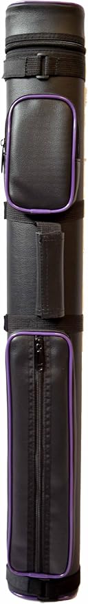 HAN'S DELTA 2x2 Hard Pool Cue Billiard Stick Carrying Case, (Several Colors Available) (Piping Purple)