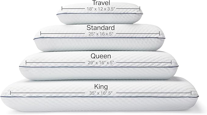 Weekender Cooling Gel Memory Foam Pillows for Sleeping – Queen Size, Set of 2, Ventilated Cooling Pillows for Side & Back Sleepers, Neck & Shoulder Support, Medium Firm, Washable Cover