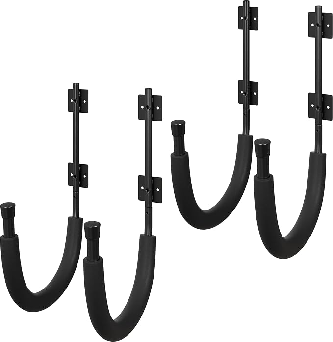 2-Pack of Kayak Storage Hook Sets - Kayak Wall Mount Hangers with 100lb Capacity Per Pair for Paddleboards, Surfboards,