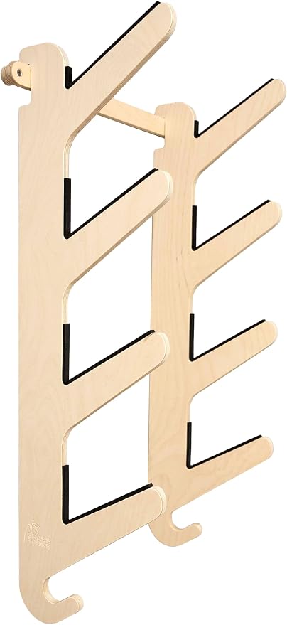 Grassracks Bamboo & Birch Snowboard Rack and Skateboard Rack - Moloka`i Series Snowboard Wall Mount