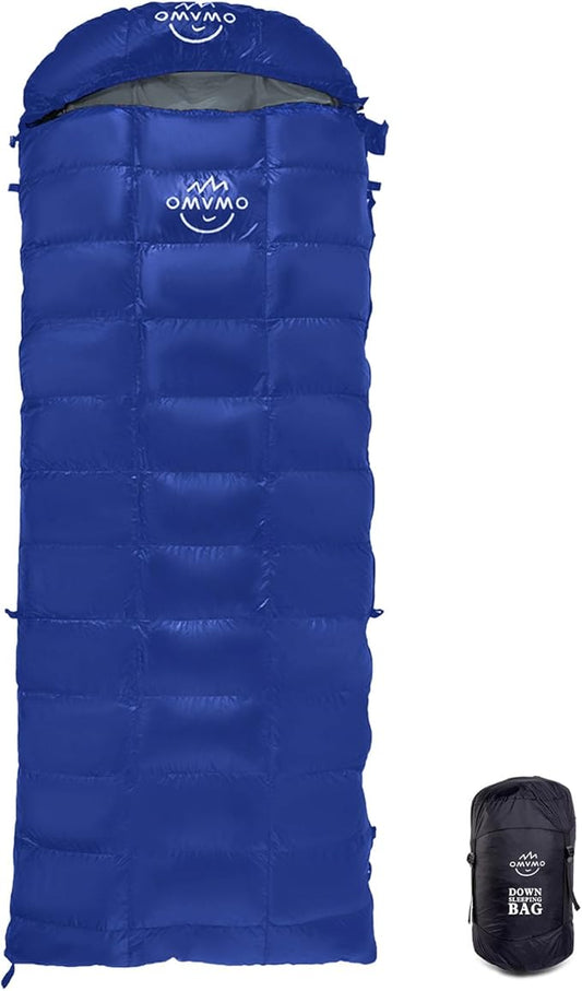 0 20 Degrees F Down Sleeping Bag for Adults,4 Season Rectangle Down Sleeping Bag for Camping Hiking