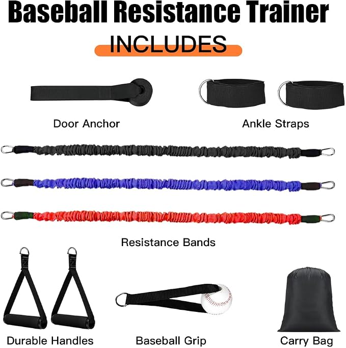Davllin Baseball Resistance Trainer,Training Aid for Baseball Softball Pitchers,Interchangeable Grips to Build Arm Strength,Arm Bands for Baseball Players,Baseball Throwing Trainer,Great to Warm-Up