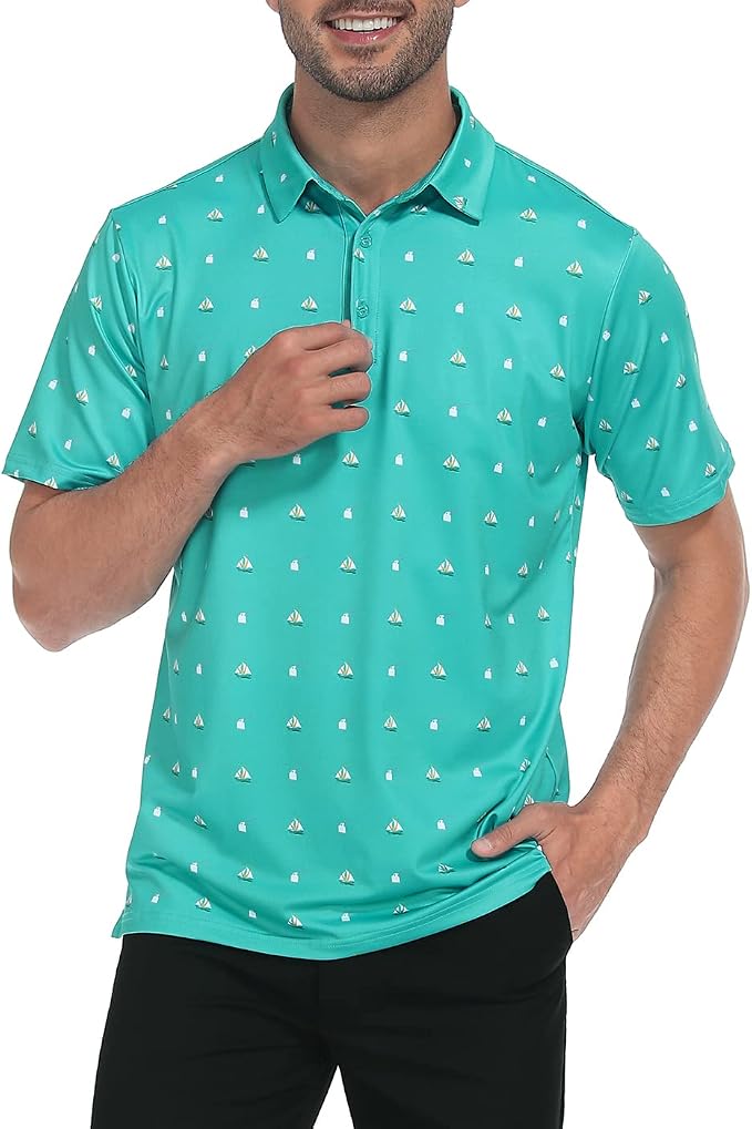 LRD Golf Shirts for Men UPF 50 Moisture Wicking Short Sleeve Polo Shirt