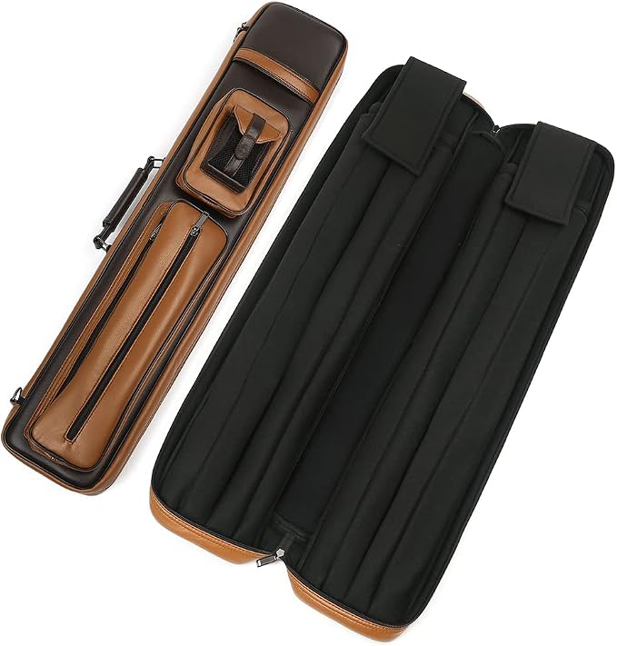 Pool Cue Case – Durable 4x4 & 4x5 Billiard Pool Cue Stick Carrying Case with Large Storage Space, Waterproof Billiards Accessories