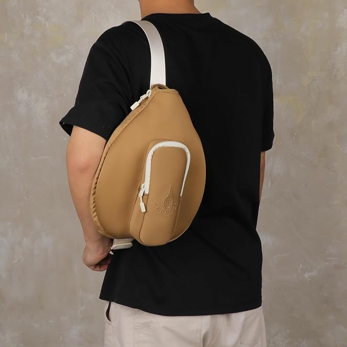 TOURBON Neoprene Padded Pickleball Paddle Sling Bag with Ball Holder Pouch, Sports Padel Racquet Pouch for Men and Women