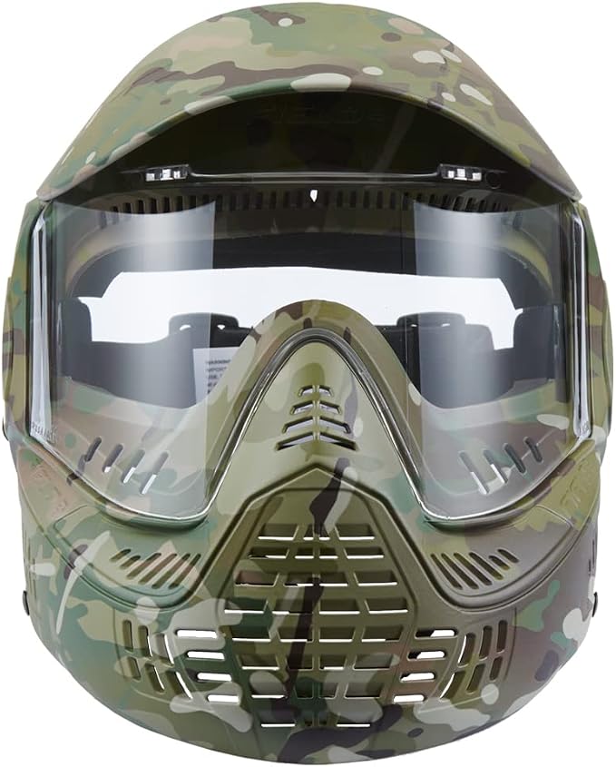 Lancer Tactical High Strength Polyethylene Full Face Airsoft Paintball Mask with Visor