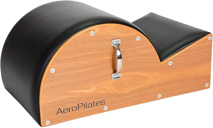 AeroPilates Stamina Products Posture Corrector Pilates Barrel with Upholstered Surface and Built In Handle for Strength Training, Wood and Black | Upholstered Surface and Built In Handle for Strength Training; Wood and