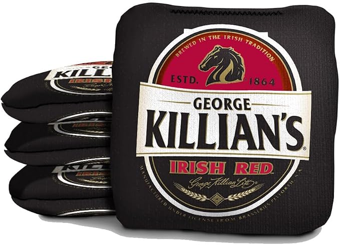 Slick Woody's Official Brand Beer + American Flag Cornhole Bags – Resin-Filled Tournament Performance with Dual Sided Professional Use Fabric- Set of 8